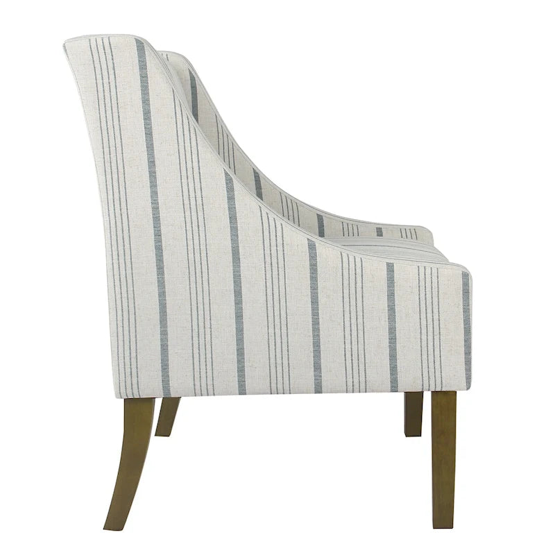 Fauteuil d'appoint contemporain Swoop – Rayures Calypso bleues