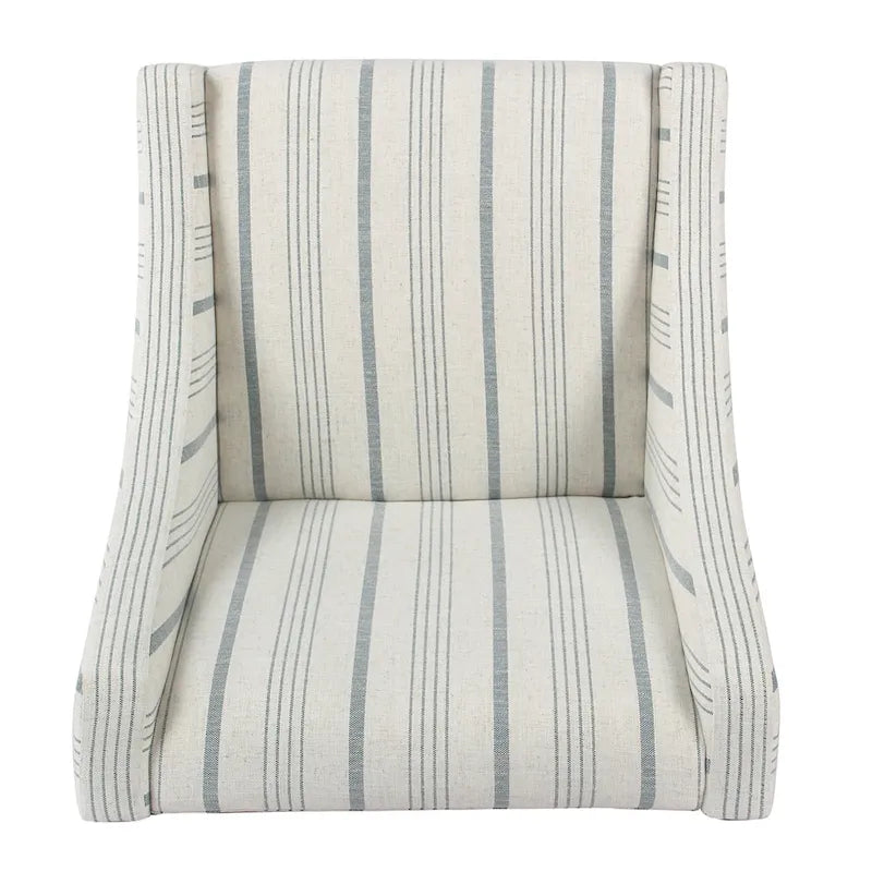 Fauteuil d'appoint contemporain Swoop – Rayures Calypso bleues