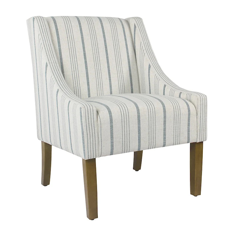 Fauteuil d'appoint contemporain Swoop – Rayures Calypso bleues