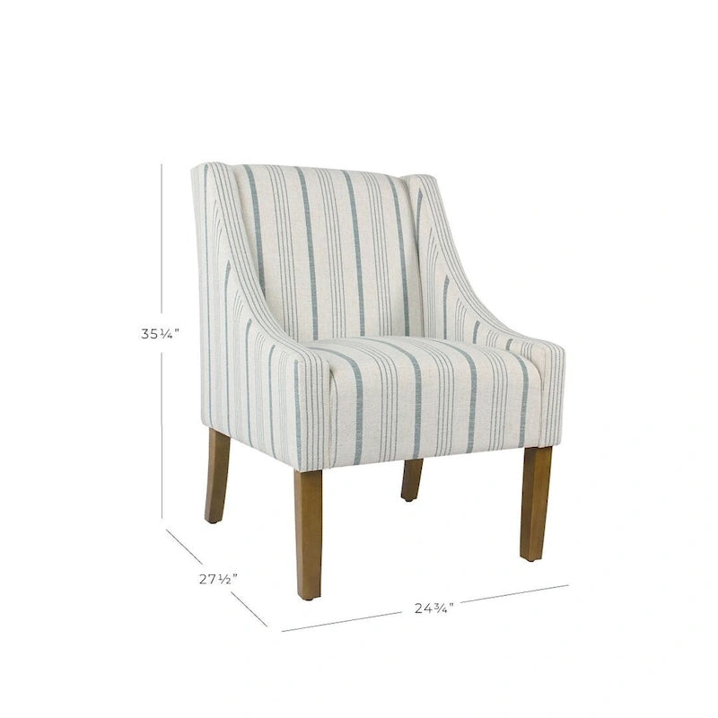 Fauteuil d'appoint contemporain Swoop – Rayures Calypso bleues
