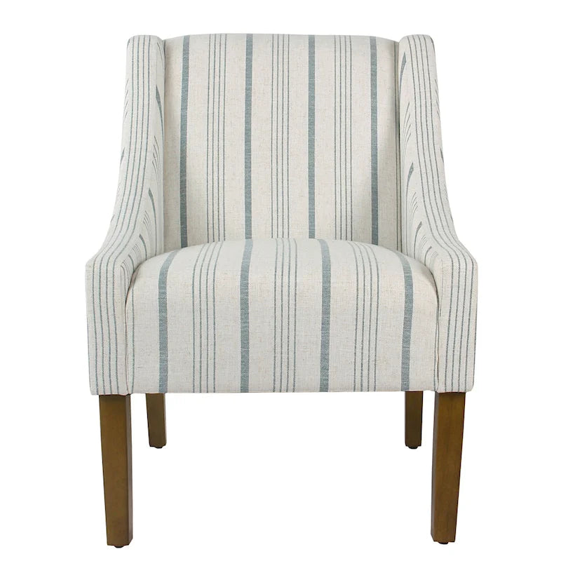 Fauteuil d'appoint contemporain Swoop – Rayures Calypso bleues