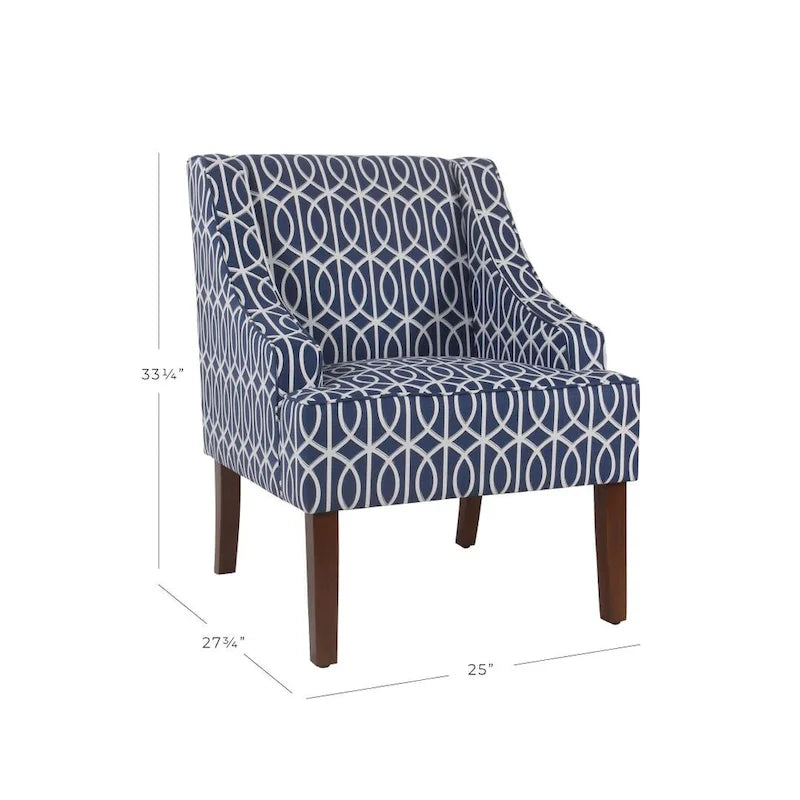 Fauteuil d'appoint Cammy Blue Trellis Swoop