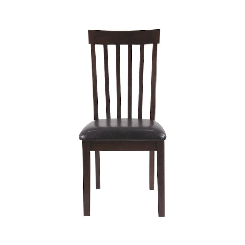 Chaise de salle à manger en similicuir marron foncé (Lot de 2)