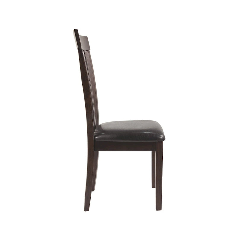 Chaise de salle à manger en similicuir marron foncé (Lot de 2)
