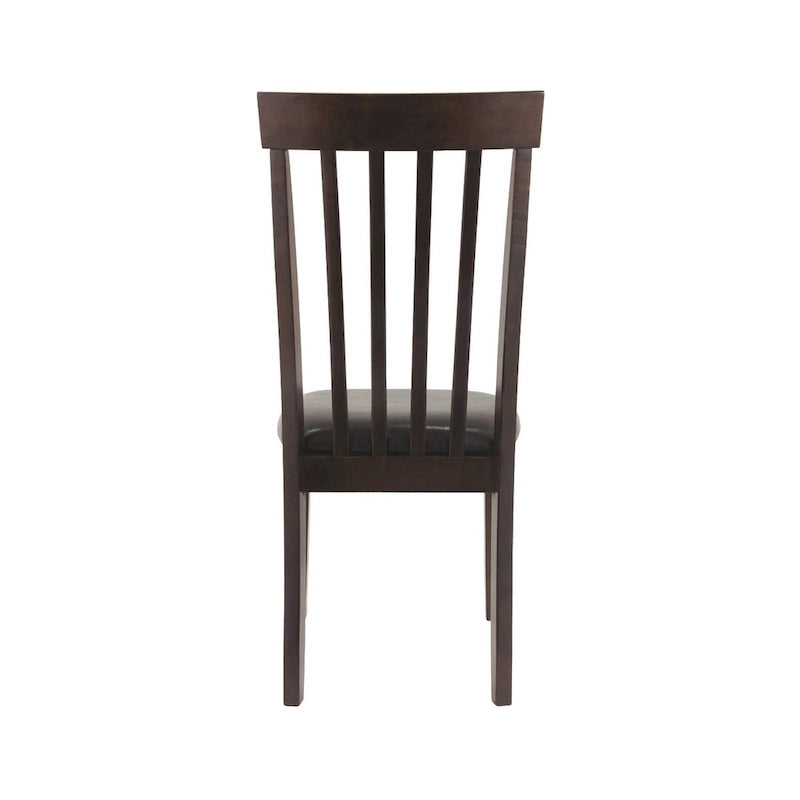Chaise de salle à manger en similicuir marron foncé (Lot de 2)