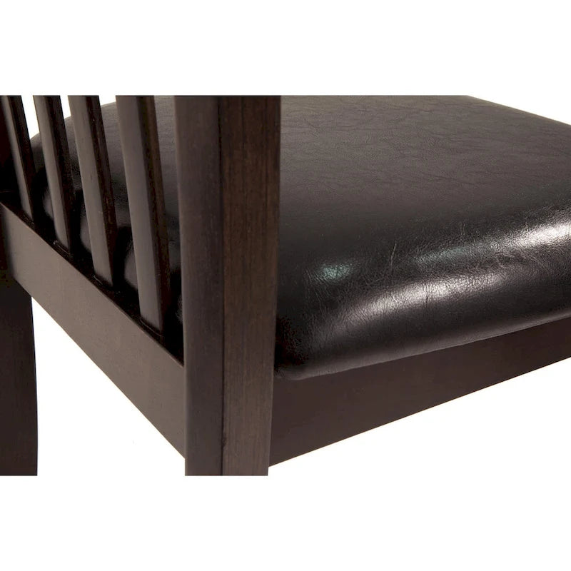 Chaise de salle à manger en similicuir marron foncé (Lot de 2)