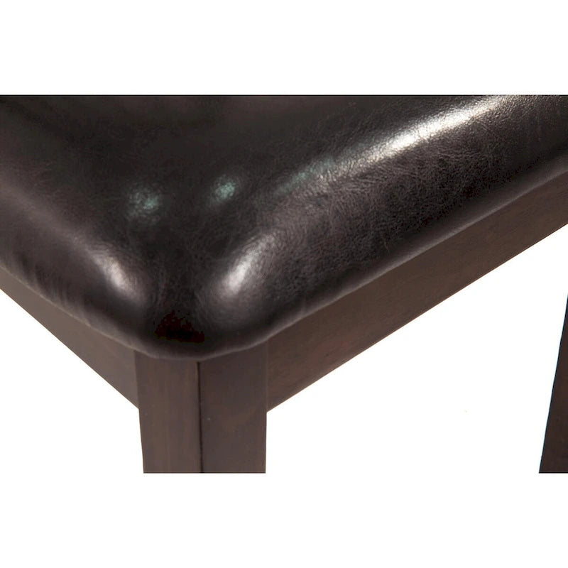 Chaise de salle à manger en similicuir marron foncé (Lot de 2)