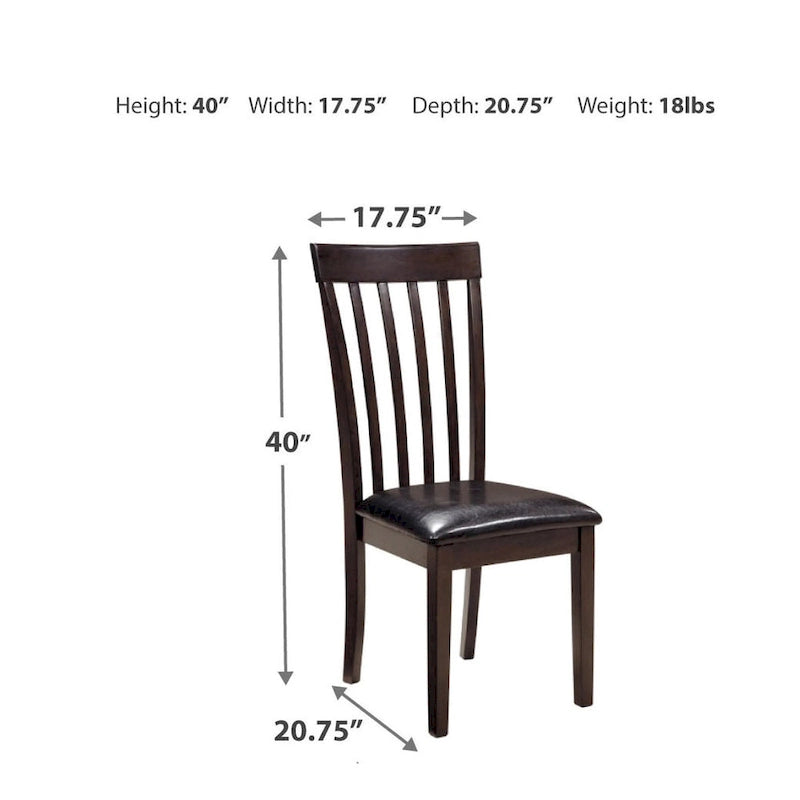 Chaise de salle à manger en similicuir marron foncé (Lot de 2)