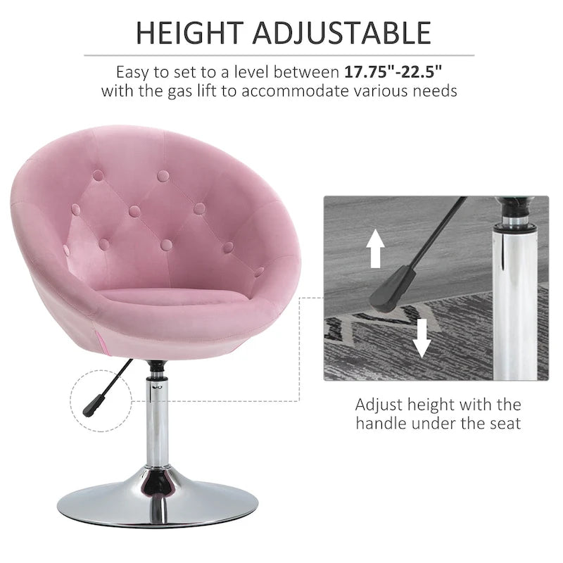 Fauteuil d'appoint pivotant, chaise de coiffeuse moderne, hauteur réglable, chaise de salon.