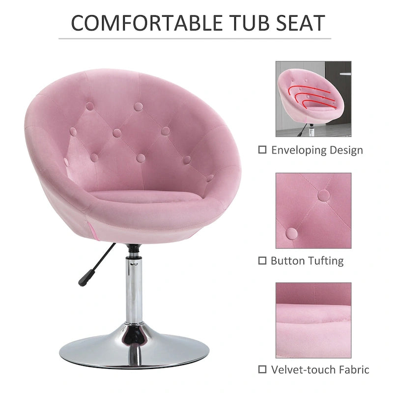 Fauteuil d'appoint pivotant, chaise de coiffeuse moderne, hauteur réglable, chaise de salon.