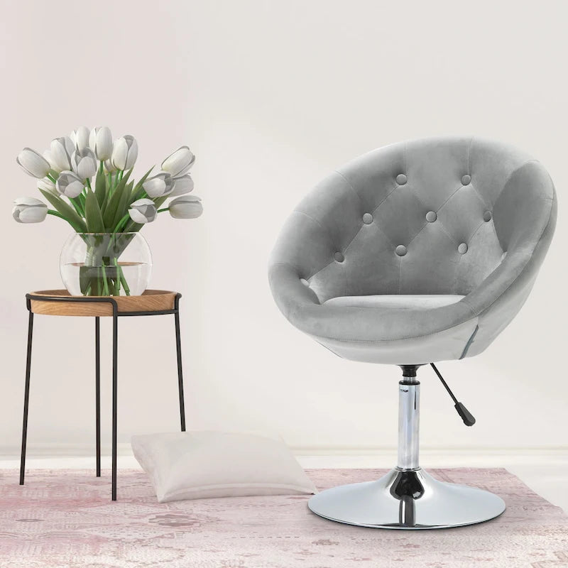 Fauteuil d'appoint pivotant, chaise de coiffeuse moderne, hauteur réglable, chaise de salon.