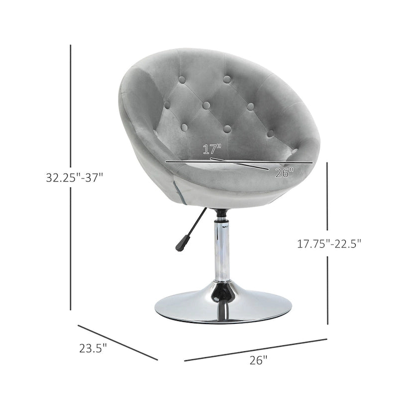 Fauteuil d'appoint pivotant, chaise de coiffeuse moderne, hauteur réglable, chaise de salon.