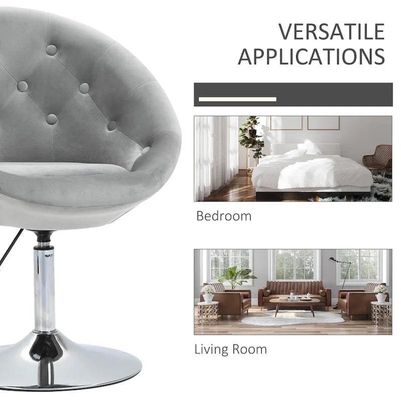 Fauteuil d'appoint pivotant, chaise de coiffeuse moderne, hauteur réglable, chaise de salon.