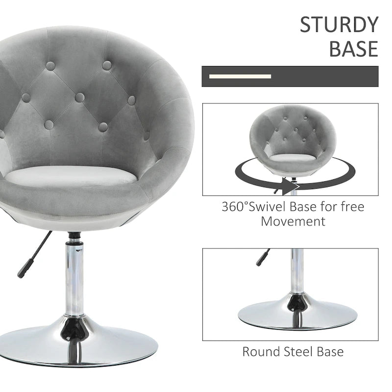 Fauteuil d'appoint pivotant, chaise de coiffeuse moderne, hauteur réglable, chaise de salon.