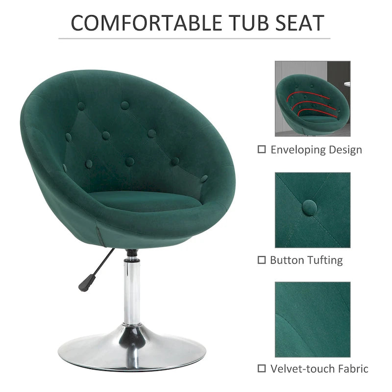 Fauteuil d'appoint pivotant, chaise de coiffeuse moderne, hauteur réglable, chaise de salon.
