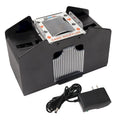 Mélangeur de cartes automatique 4 jeux de casino, mélangeur électrique alimenté par courant alternatif/batterie pour jeux de cartes - Noir