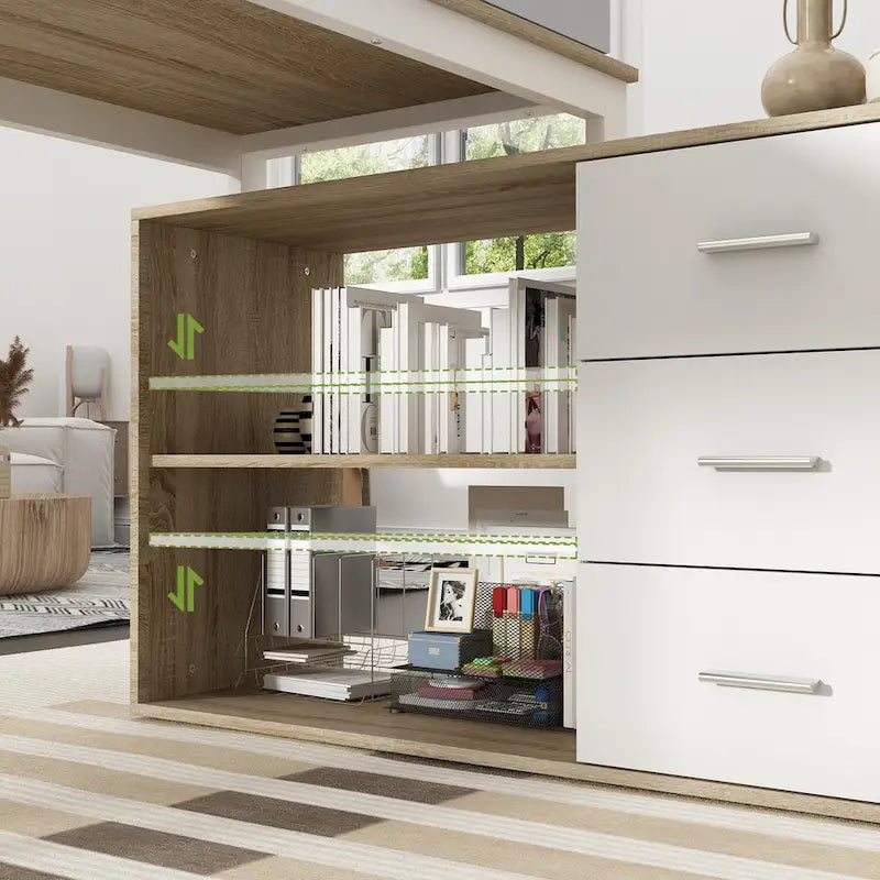 Bureau d'ordinateur d'angle en L de 55 pouces avec rangement