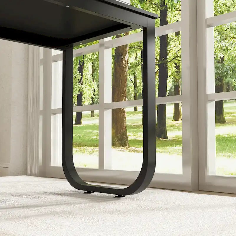 Bureau d'ordinateur d'angle en L de 55 pouces avec rangement