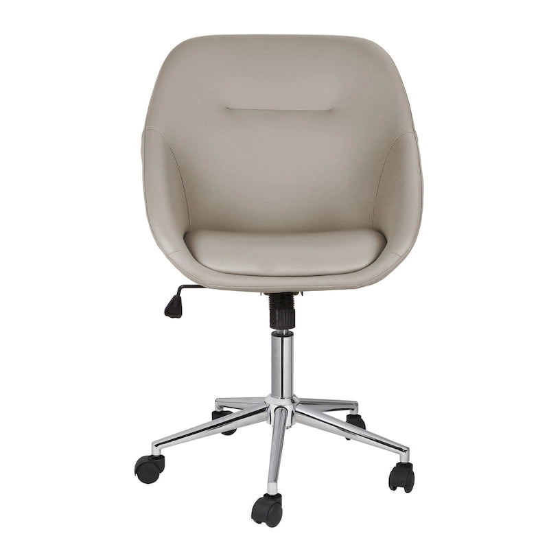Chaise de bureau pivotante avec piètement chromé et cuir PU