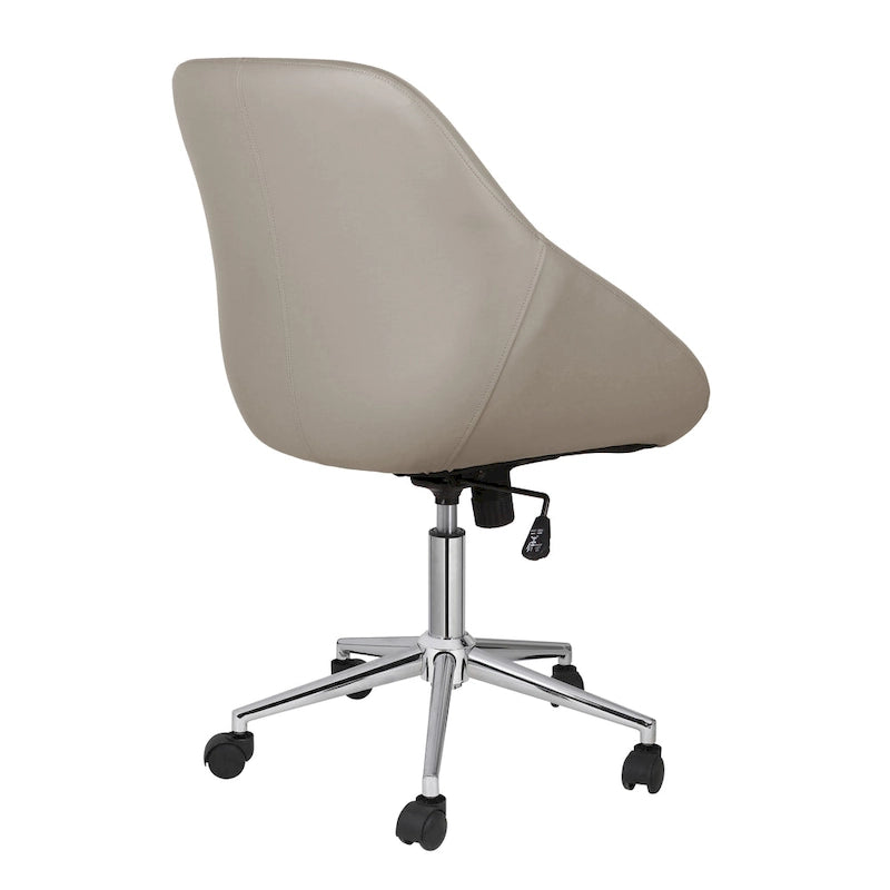 Chaise de bureau pivotante avec piètement chromé et cuir PU
