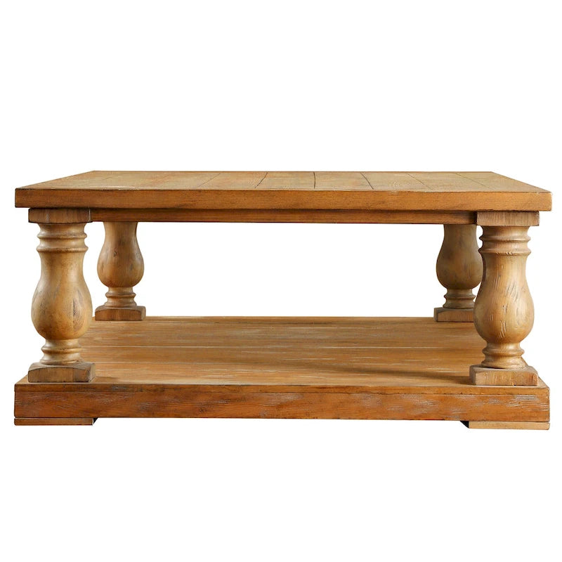 Table basse rustique à balustre de 60 pouces