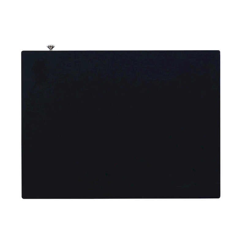 Petit meuble noir avec porte vitrée et deux étagères