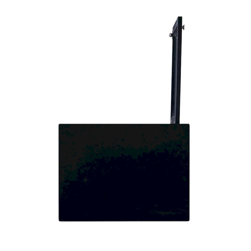 Petit meuble noir avec porte vitrée et deux étagères