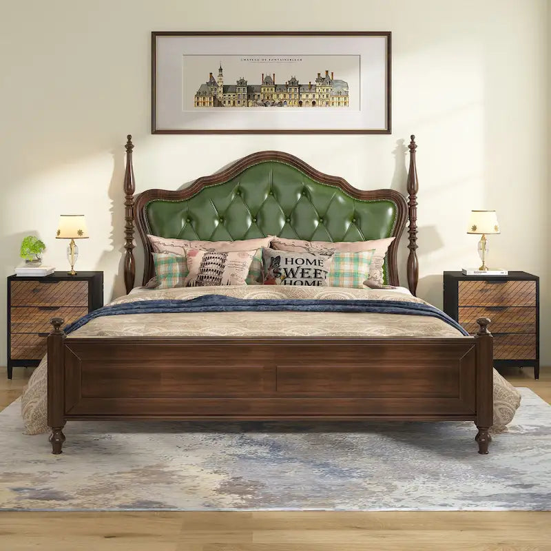 Table de chevet avec tiroirs, Table de chevet moderne à grain de bois pour chambres à coucher