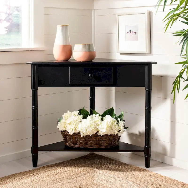 Table de coin Calla grise - 33.9 x 17.3 x 28 - 34La x 17P x 28H