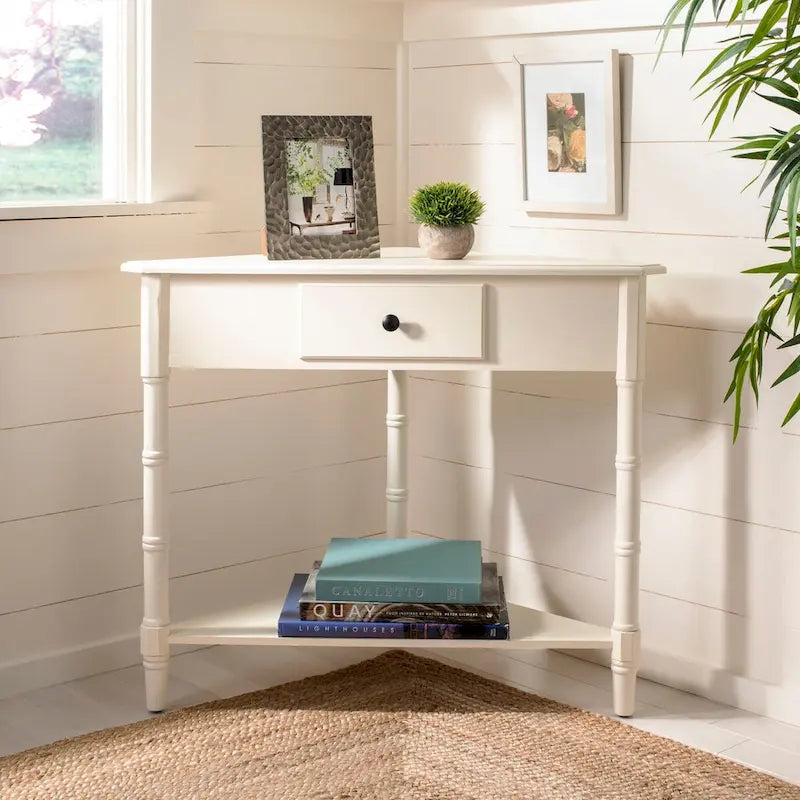 Table de coin Calla grise - 33.9 x 17.3 x 28 - 34La x 17P x 28H