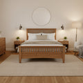 Mission Style Quarter Sawn Oak Bed With Slats - Michael's Cherry