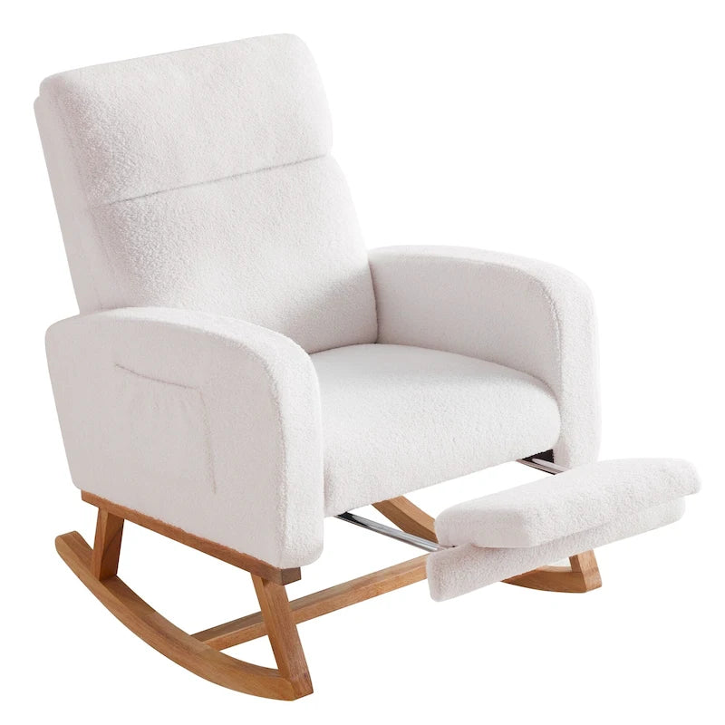 Fauteuil à bascule pour chambre de bébé avec repose-pieds