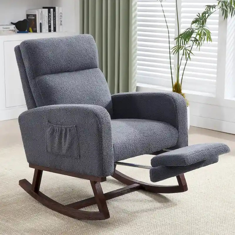 Fauteuil à bascule pour chambre de bébé avec repose-pieds