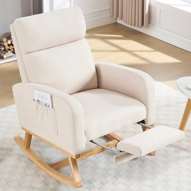 Fauteuil à bascule pour chambre de bébé avec repose-pieds
