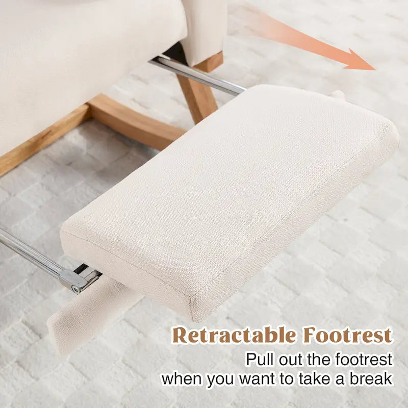 Fauteuil à bascule pour chambre de bébé avec repose-pieds
