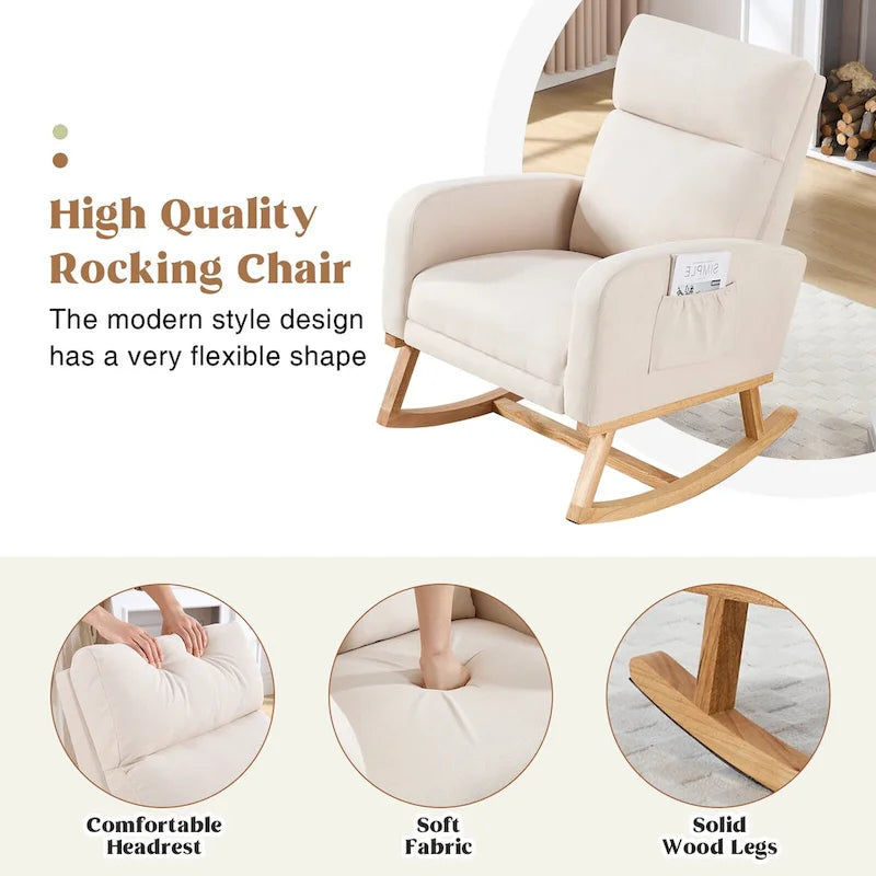 Fauteuil à bascule pour chambre de bébé avec repose-pieds