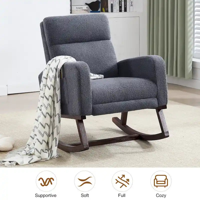 Fauteuil à bascule pour chambre de bébé avec repose-pieds