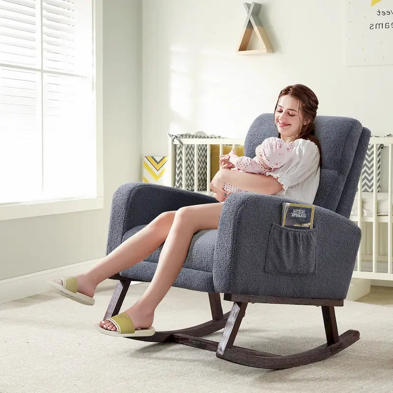 Fauteuil à bascule pour chambre de bébé avec repose-pieds