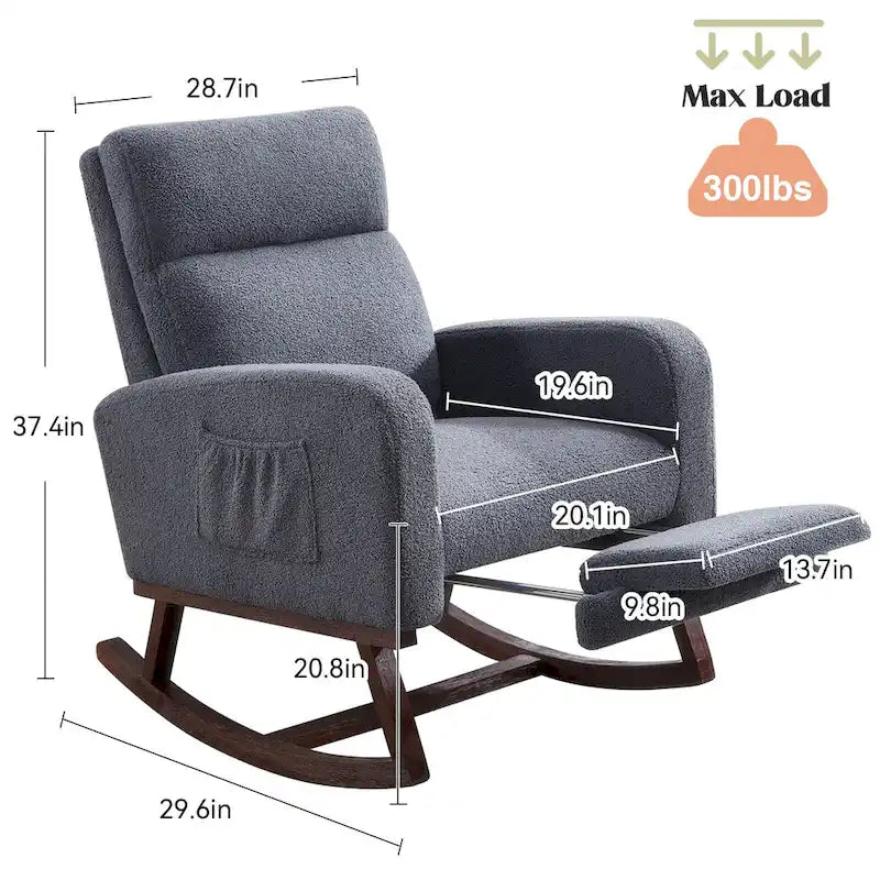 Fauteuil à bascule pour chambre de bébé avec repose-pieds