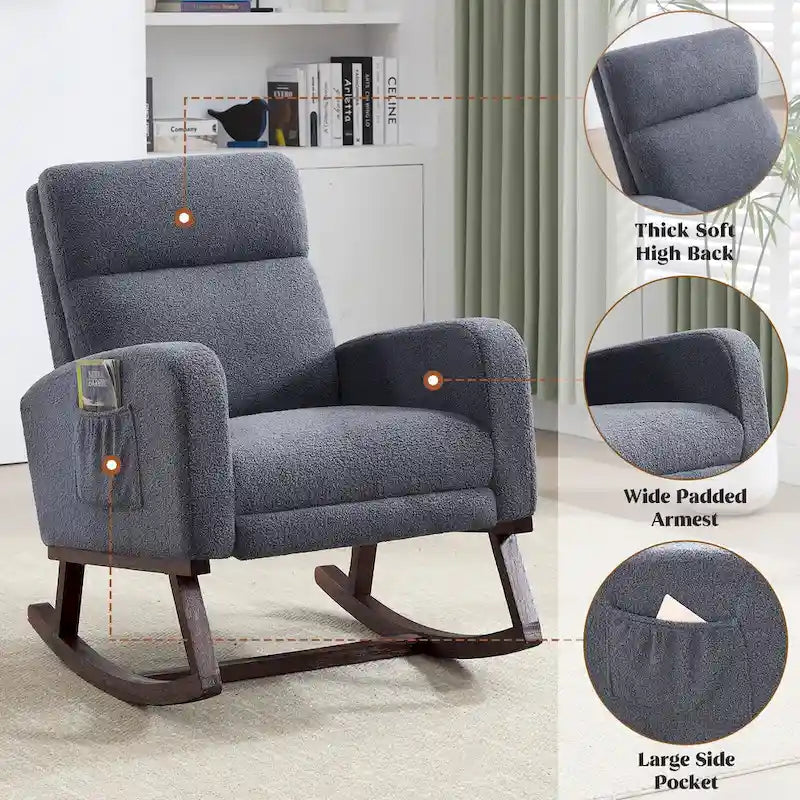Fauteuil à bascule pour chambre de bébé avec repose-pieds