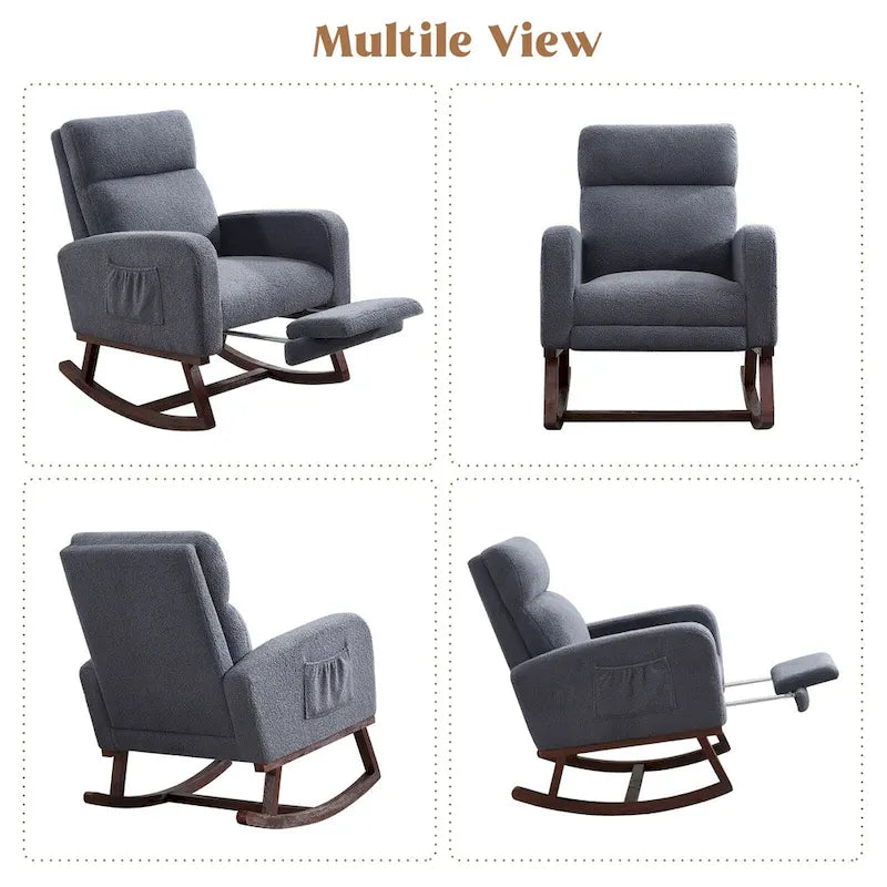 Fauteuil à bascule pour chambre de bébé avec repose-pieds