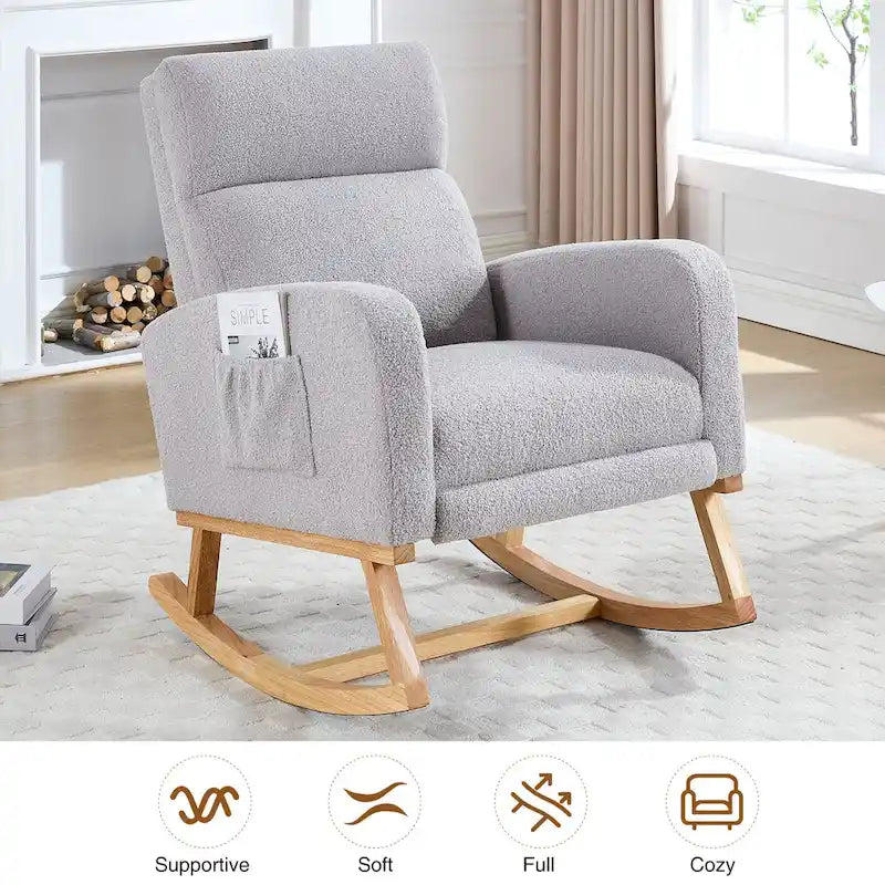Fauteuil à bascule pour chambre de bébé avec repose-pieds