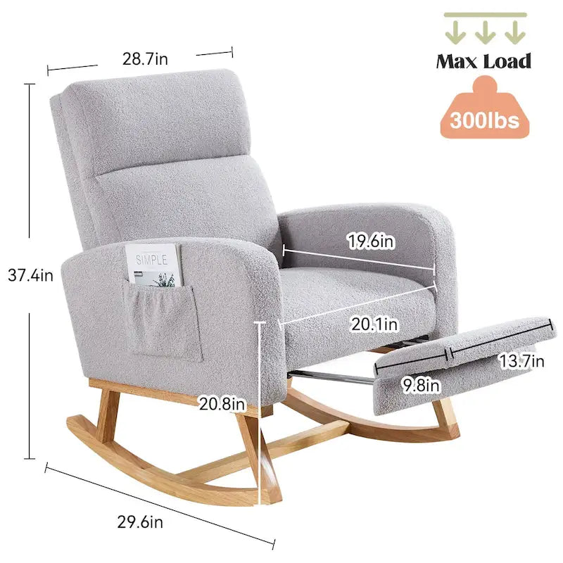 Fauteuil à bascule pour chambre de bébé avec repose-pieds