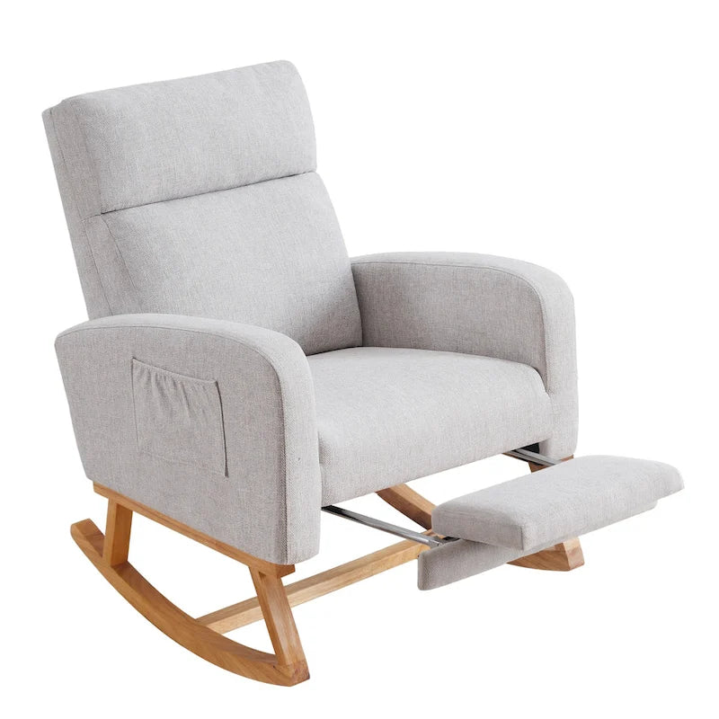 Fauteuil à bascule pour chambre de bébé avec repose-pieds