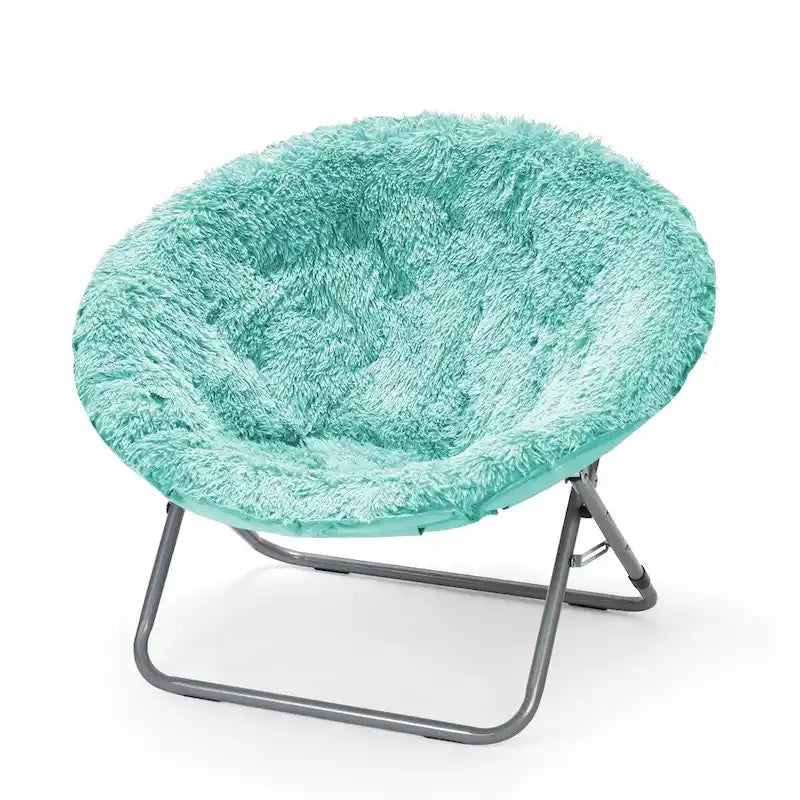 Fauteuil lune surdimensionné en fausse fourrure style mongol