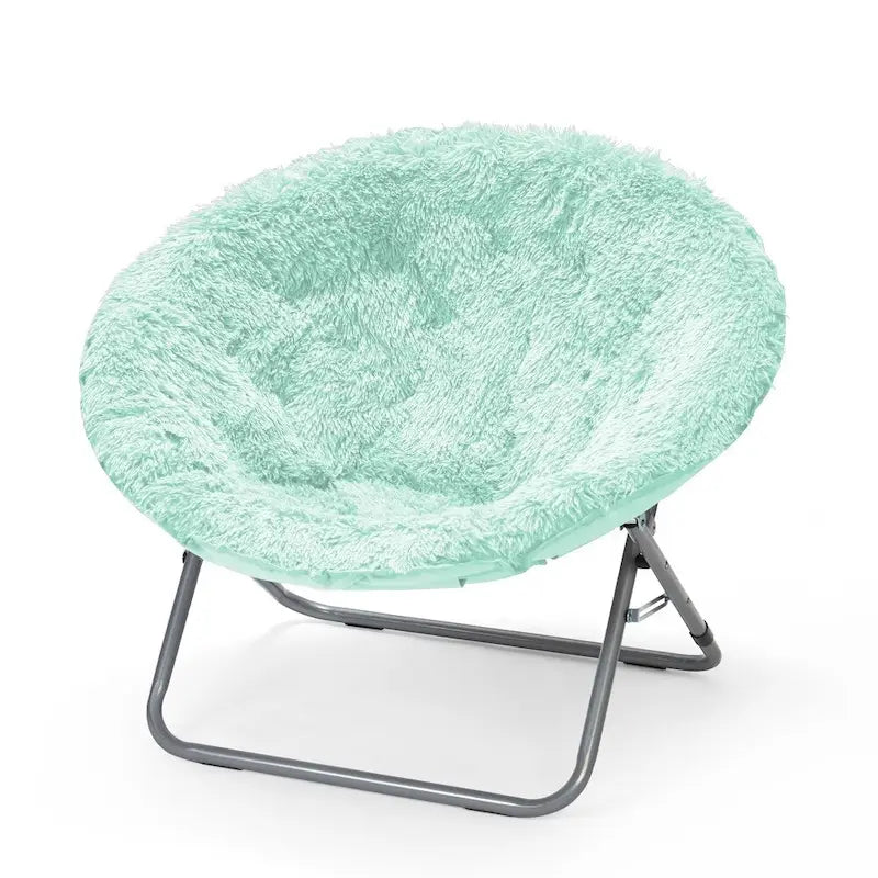 Fauteuil lune surdimensionné en fausse fourrure style mongol