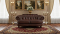 Hydeline Newport Top Grain Chesterfield Leather Loveseat