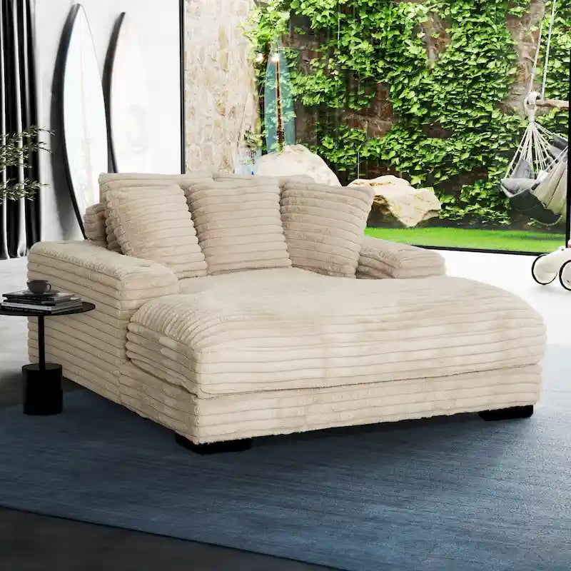 Chaise longue spacieuse avec porte-gobelet et ports USB