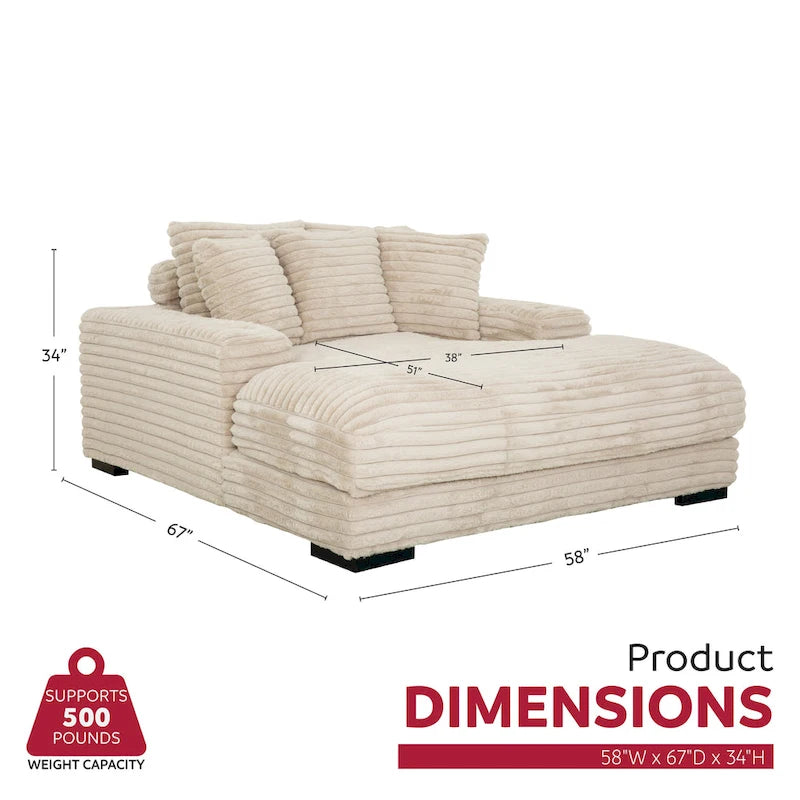 Chaise longue spacieuse avec porte-gobelet et ports USB