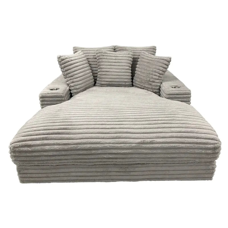 Chaise longue spacieuse avec porte-gobelet et ports USB